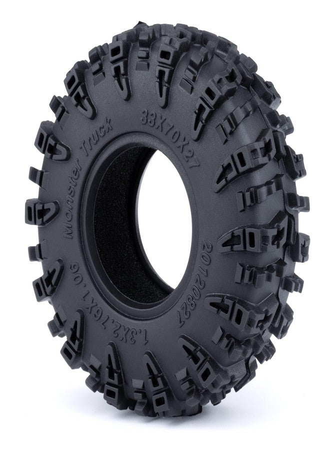MORFUM 4PCS 1.3" Tires Crawler Mud Terrain Wheel Tires Swamp Claw Mud Terrain Tires Set Compatible with 1/18 Tra-xxas TRX4M 1/24 SCX24 RC Crawler Car Upgrades Super Grip Soft Tyre (Black A) - Image 2